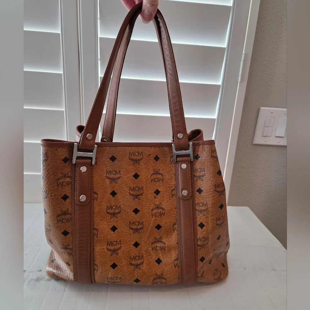 MCM Brown Monogram Tote Bag - Picture 4 of 14